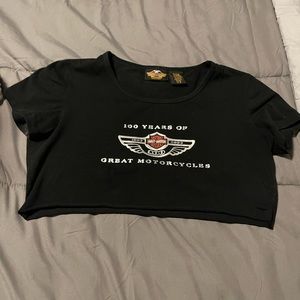 cropped harley davidson shirt